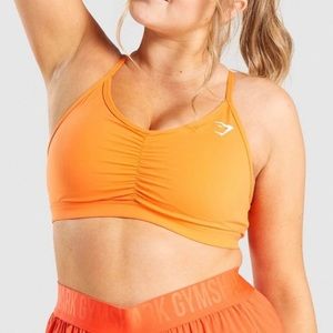 Gymshark Ruched Training Sports Bra - Orange (M)